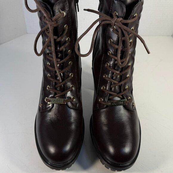 Women's size 10M brown lace-up boots by GUESS - Picture 9 of 16